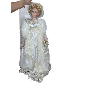 Vintage Goldenvale Collection Porcelain NIB Blonde Victorian Wedding Doll "Anne"